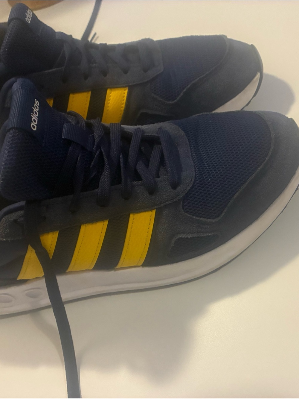 adidas Men's Navy and Yellow Athletic Sneakers